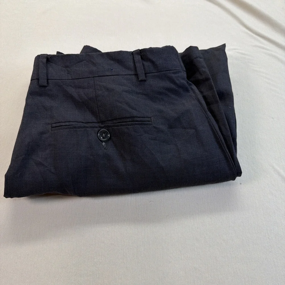 Hathaway Men Black Pleated Dress Pants Classic Fit 34x32 100% Wool